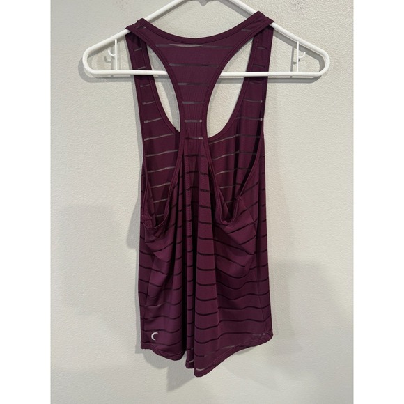 Zyia Active Havana Tank Top Women's Medium Burgundy Stripe Racerback Scoop Neck - Picture 2 of 5